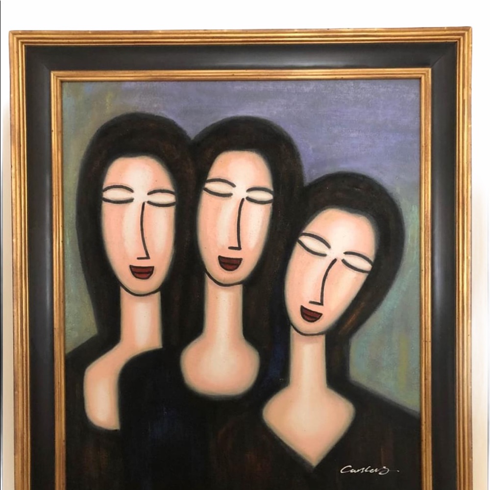 3 sisters  Modigliani repro oil painting Canvas - Picture 3 of 3